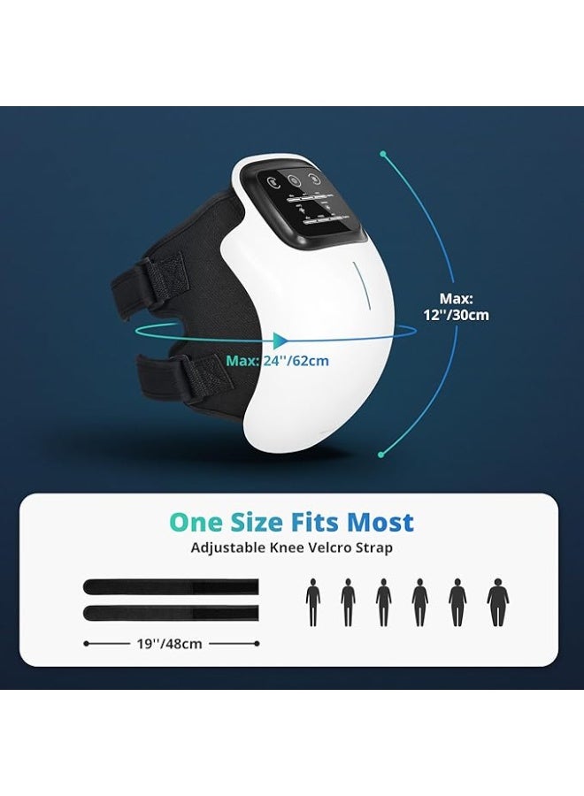 جهاز تدليك الركبة اللاسلكي مع 3 مستويات حرارة، 3 أوضاع اهتزاز، شاشة LED وأحزمة قابلة للتعديل لتخفيف الألم، مناسب للرجال والنساء - Image 2